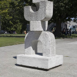 Three Forms sculpture near the Lasserre Building